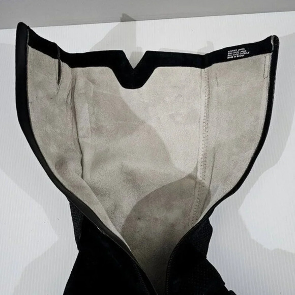 NEW Miz Mooz Noland Knee High Boot Womens EU 41 Black Suede Tall Riding Strappy - Picture 9 of 16